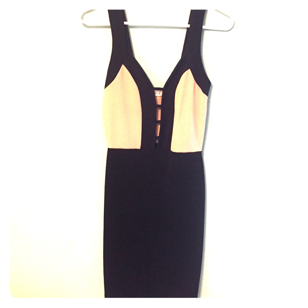 Mini black/ beige dress